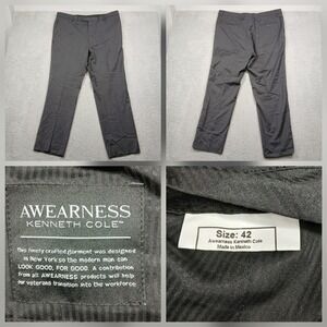 AWEARNESS Kenneth Cole Dress Pants Men's 42 Gray Tailored Slacks